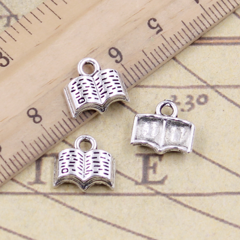 Jewelry Making Guide Book - 20pcs Charms Open Holy Bible Book