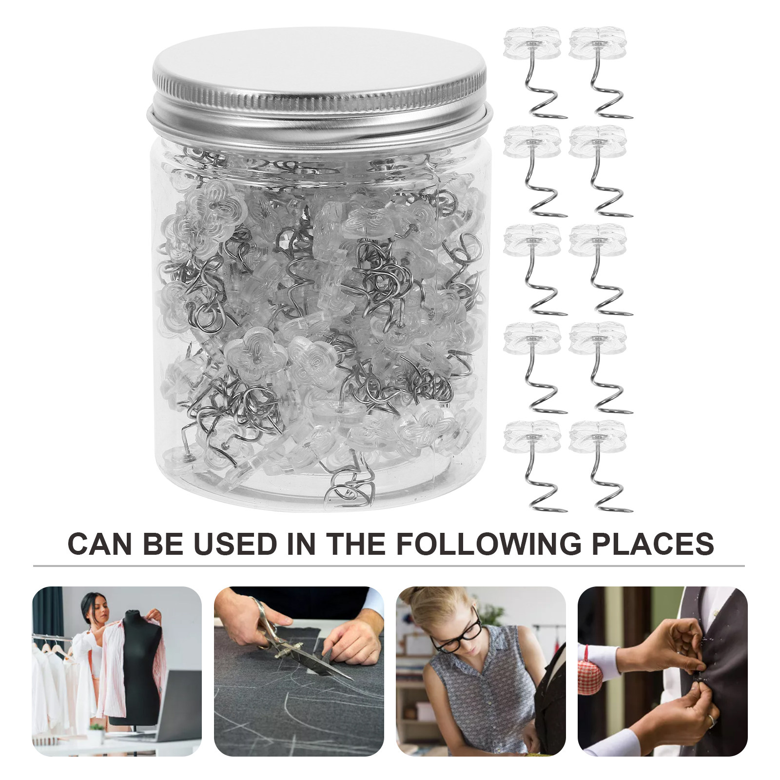 Jewelry Making Head Pins - 200Pcs Locating Spiral Sewing Pins Plastic