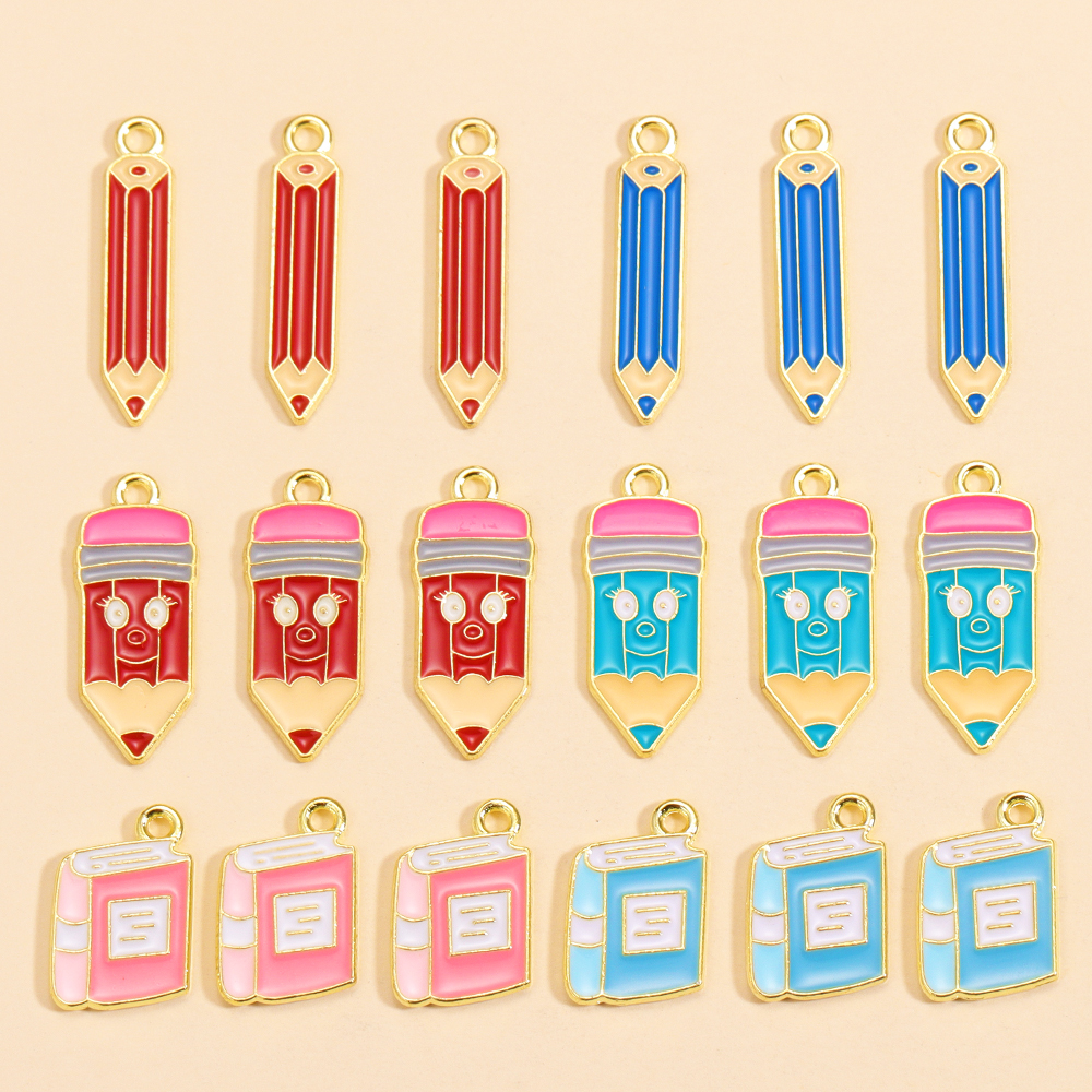 Jewelry Making Guide Book - 10Pcs Cute Fun Enamel Book Pencil