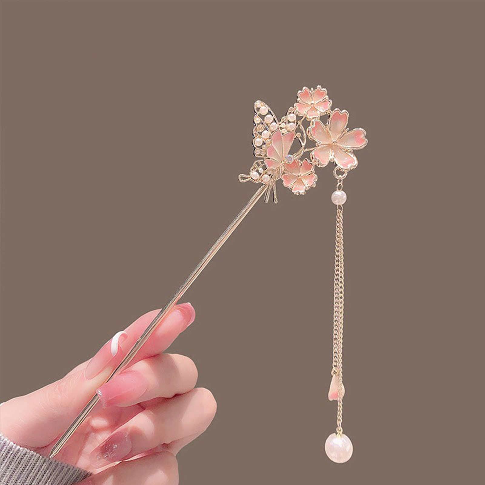 Pink Flower Butterfly Hair Pin - огляд і ціна Jewelry Making Adults