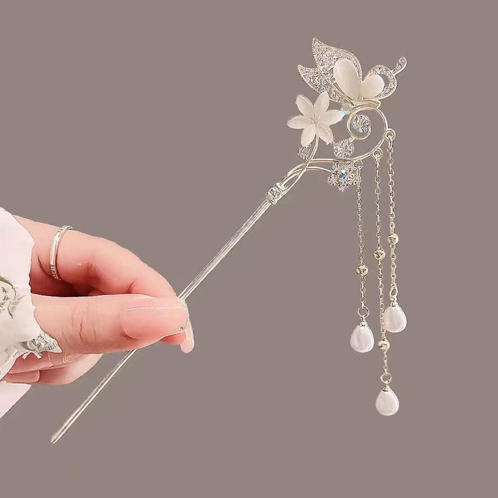 Pink Flower Butterfly Hair Pin - огляд і ціна Jewelry Making Adults