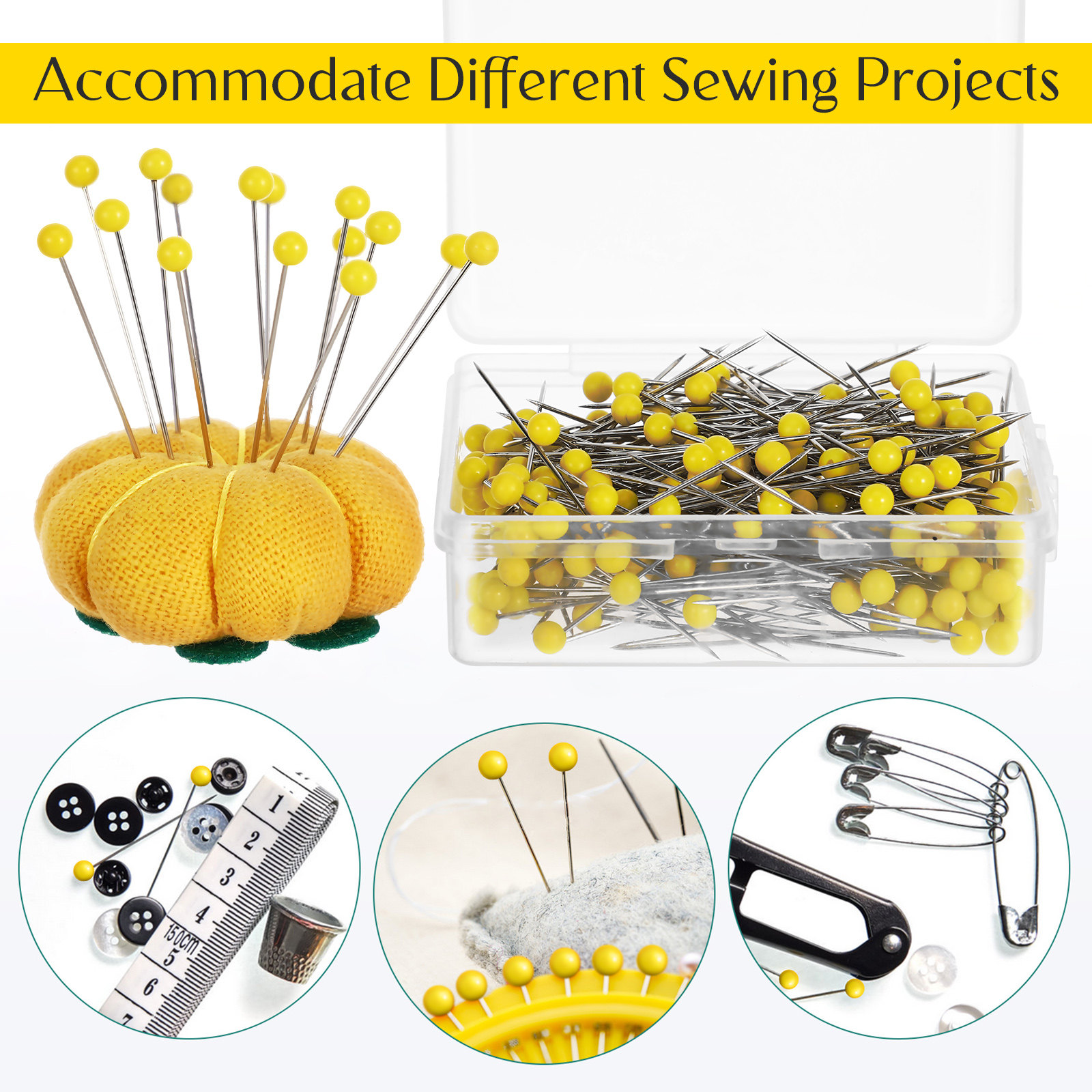 500Pcs Glass Head Pins Easy Ha - огляд і ціна Jewelry Making Head Pins