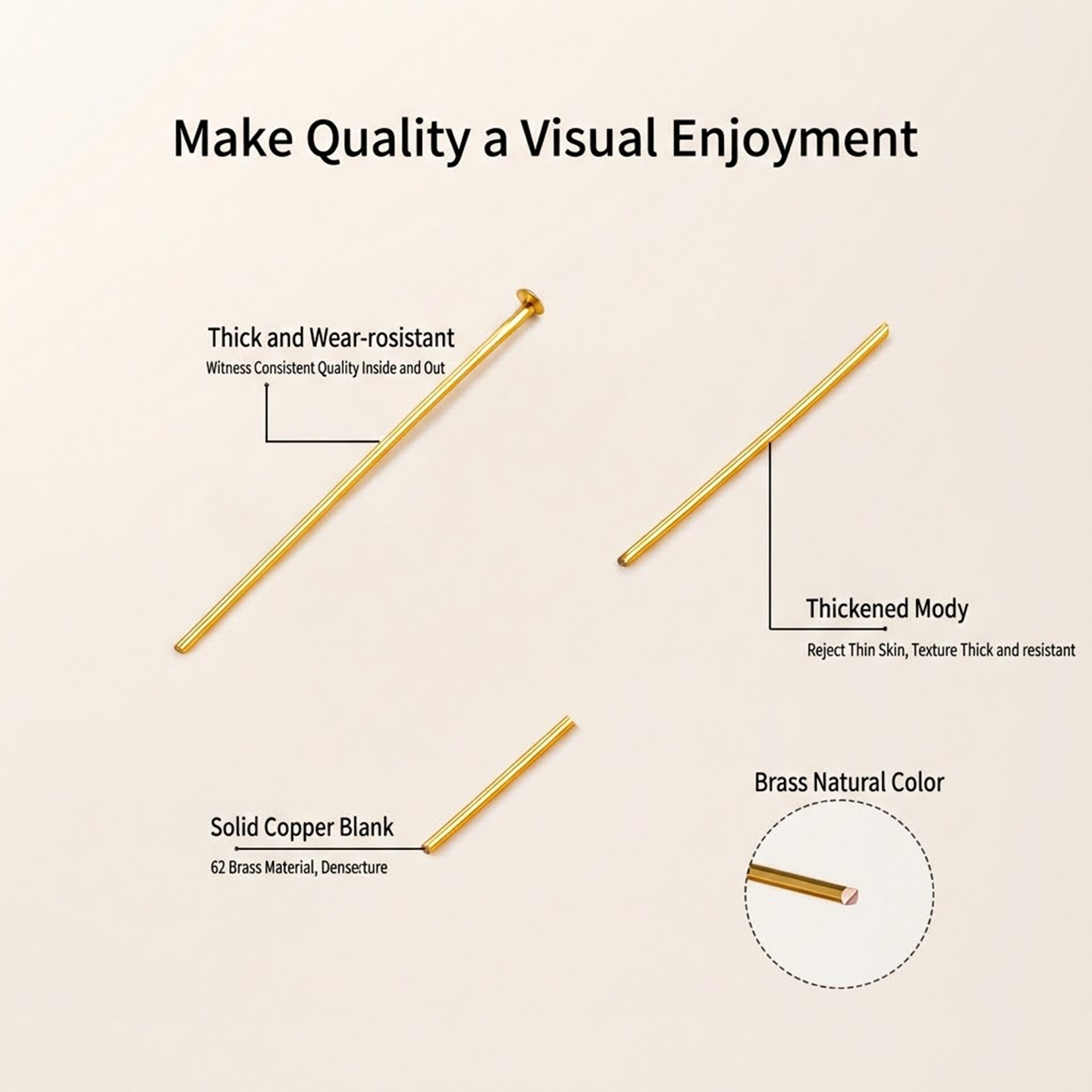 50Pcs 18K Gold Plated Flat Hea - огляд і ціна Jewelry Making Head Pins