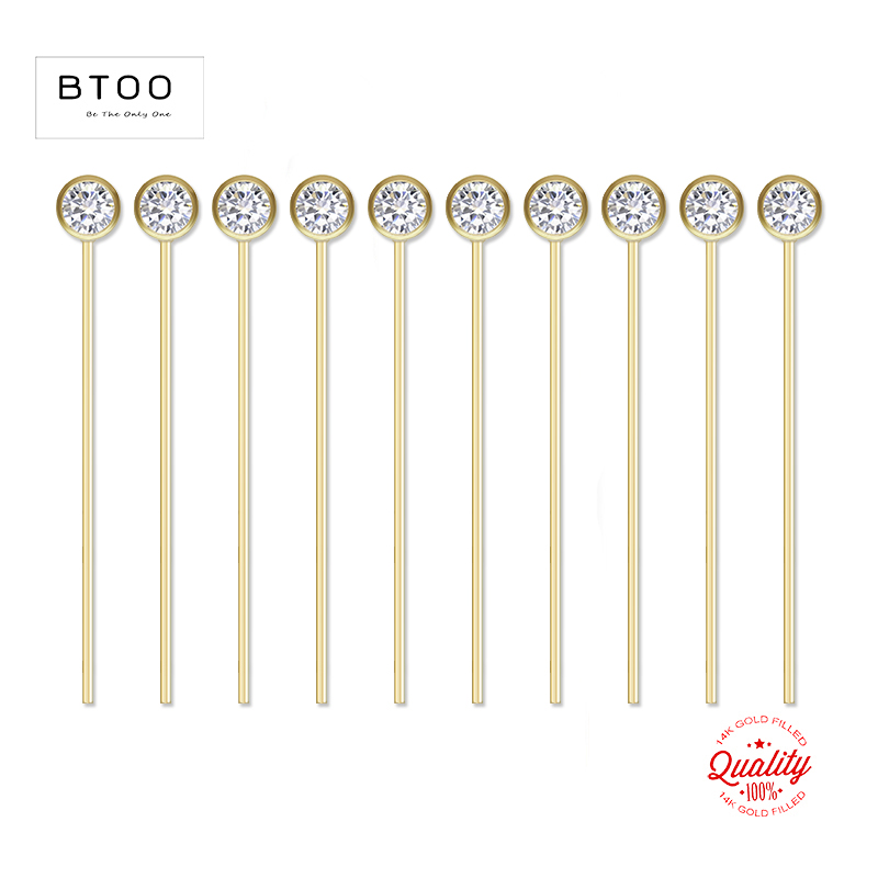 14K Gold Filled Zircon Head Pi - огляд і ціна Jewelry Making Head Pins