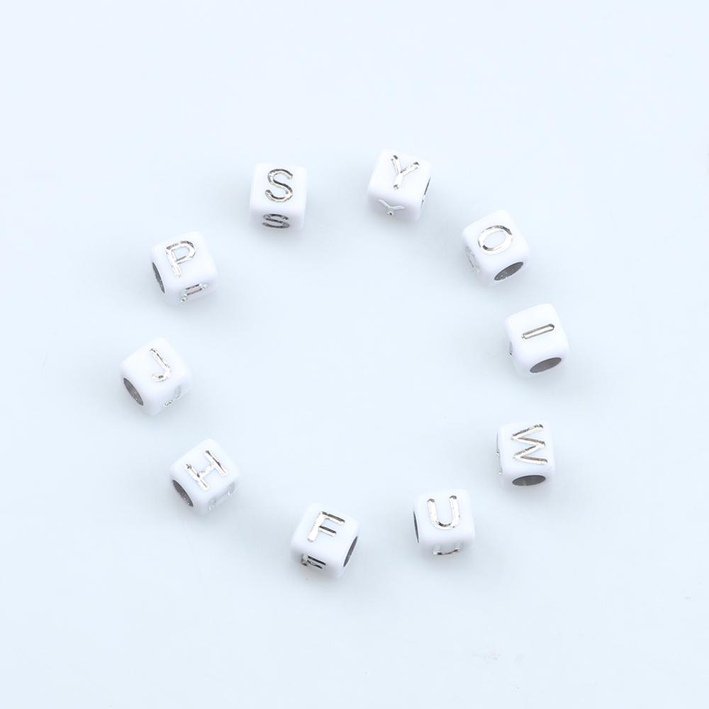 100pcs White Cube Acrylic Alph - огляд і ціна Jewelry Making For 5 Year Old