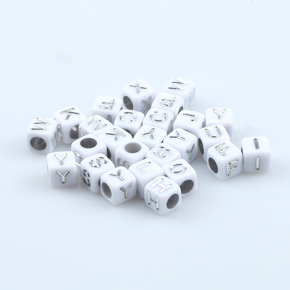 100pcs White Cube Acrylic Alph - огляд і ціна Jewelry Making For 5 Year Old