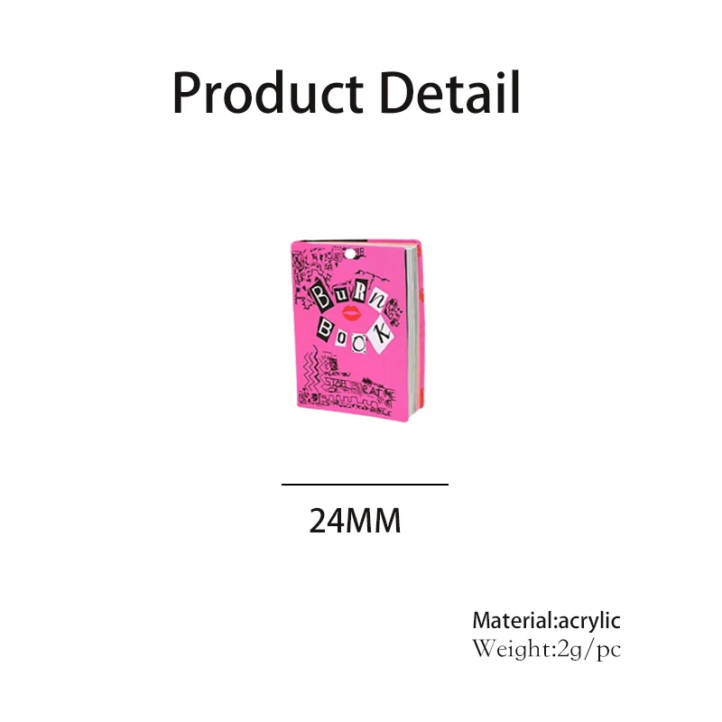 Pink Burn Book Acrylic Pendant - огляд і ціна Jewelry Making Guide Book