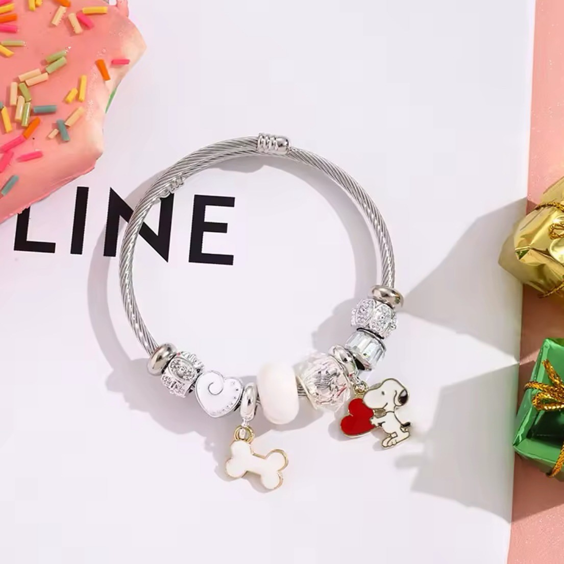 Cute Cartoon Snoopy Bone Heart - огляд і ціна Jewelry Making Metals