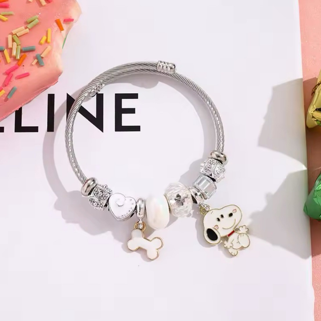 Cute Cartoon Snoopy Bone Heart - огляд і ціна Jewelry Making Metals