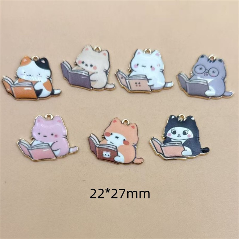 7/14pcs Cute Read Book Cat Ena - огляд і ціна Jewelry Making Guide Book
