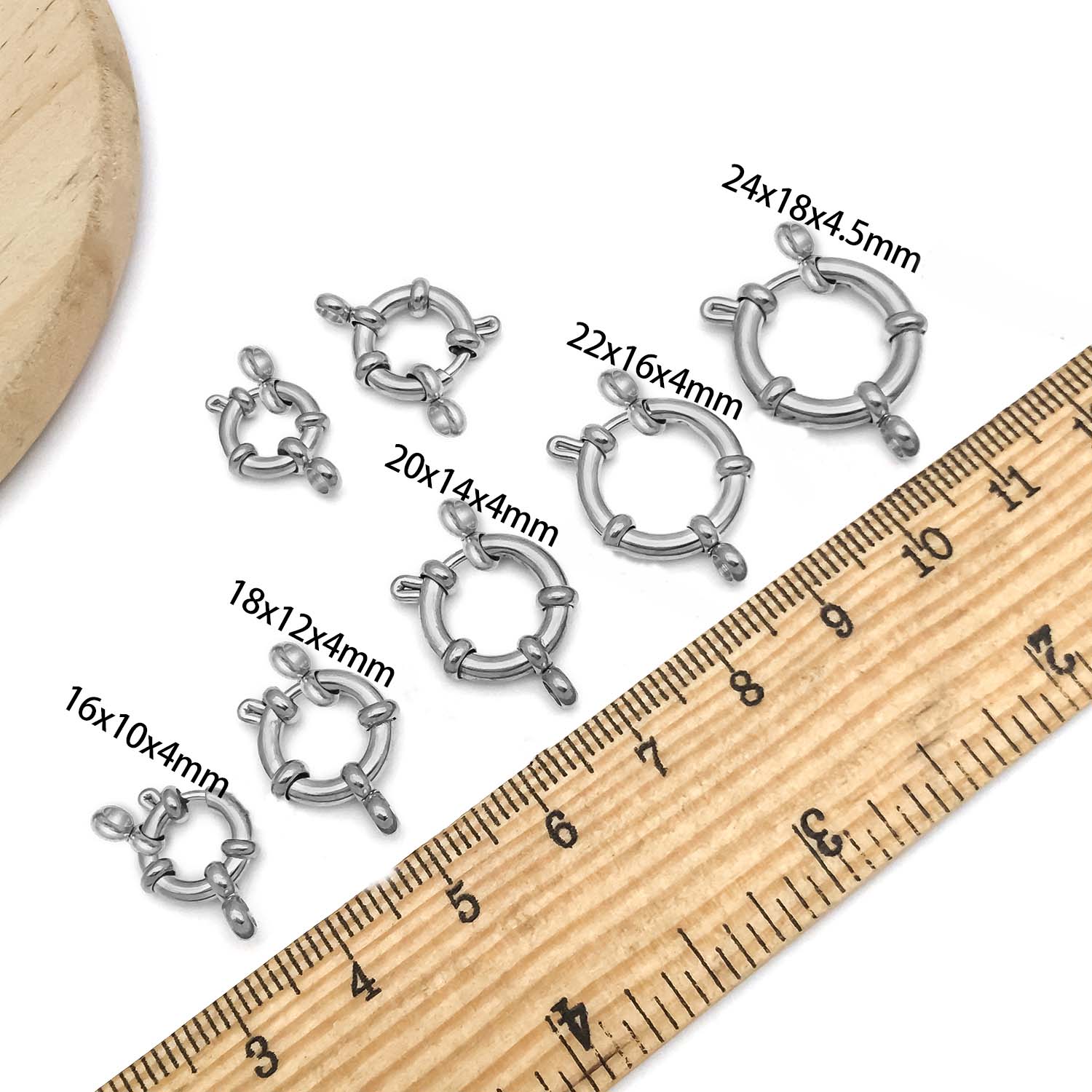 2pcs Stainless Steel Round Cla - огляд і ціна Jewelry Making Metal Supplies