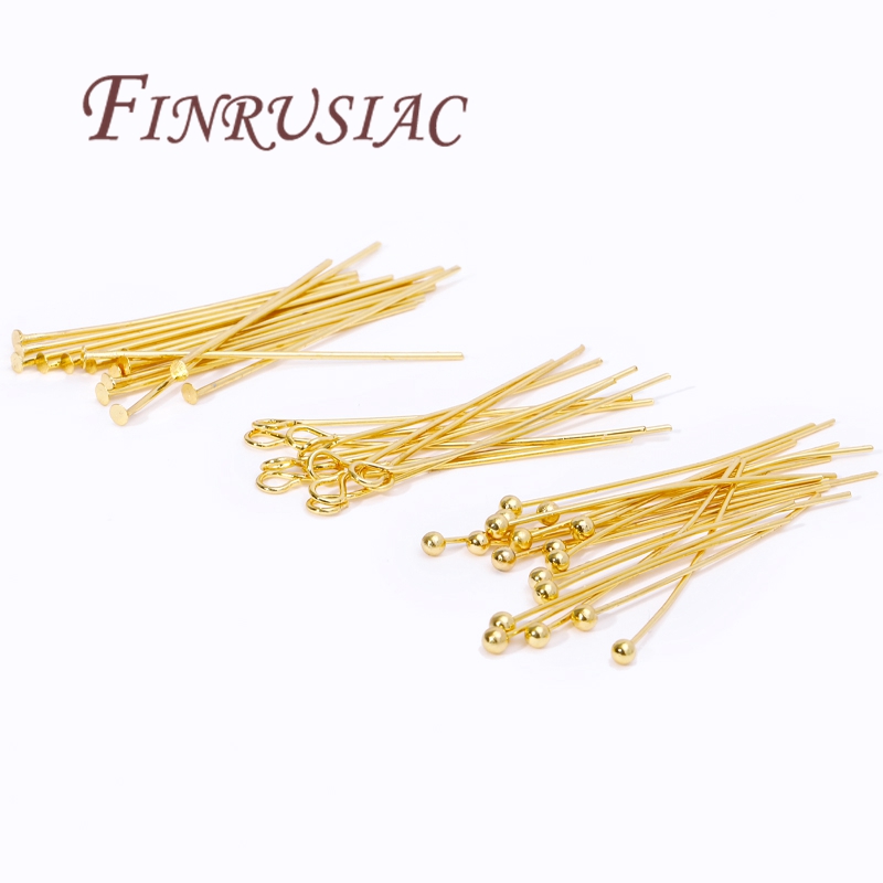 50Pcs 20-50mm Gold Plated Pins - огляд і ціна Jewelry Making Head Pins