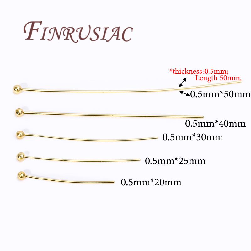 50Pcs 20-50mm Gold Plated Pins - огляд і ціна Jewelry Making Head Pins