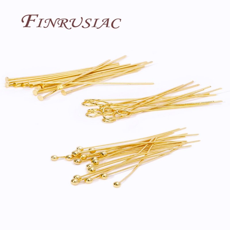 50Pcs 20-50mm Gold Plated Pins - огляд і ціна Jewelry Making Head Pins